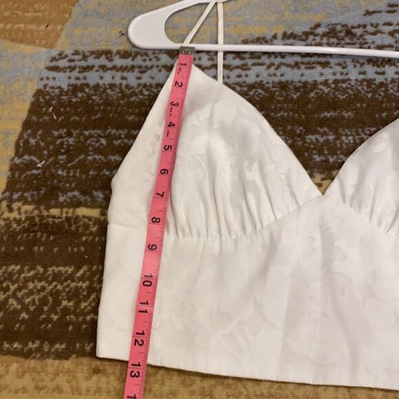 NWOT Aqua white floral Crop top size large - Picture 12 of 12